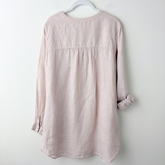 Sigrid Olsen Linen Tunic Shirt Womens Medium Pink Lagenlook Coastal Minimalist - Picture 4 of 7